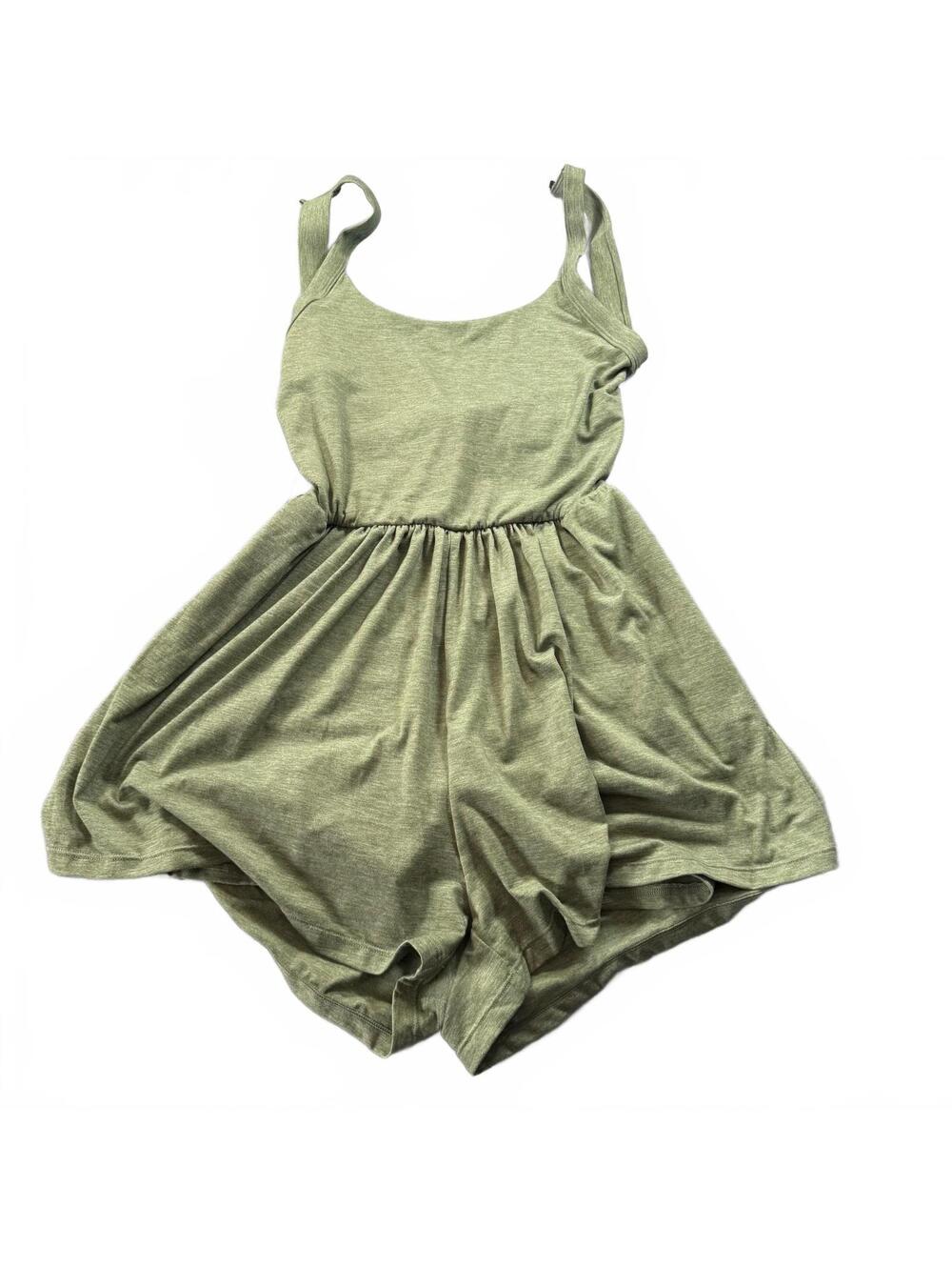 NWT Halara Backless Cutout Active Dress Romper Sage Heather Green Small